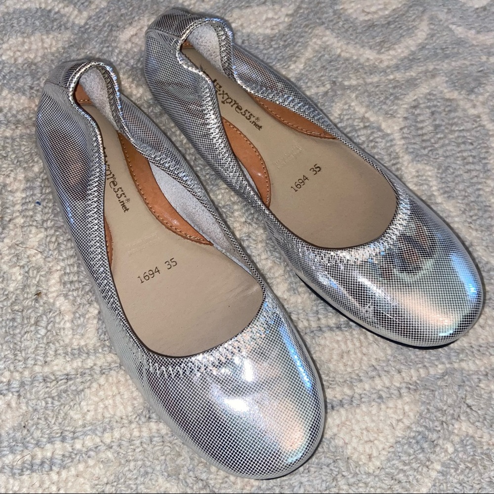 Kid Express Silver Metallic Ballet Flats